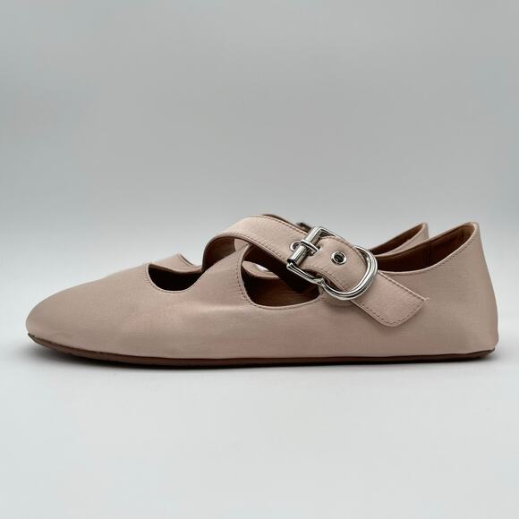 ALAIA | Criss Cross Satin Ballet Flat in Nude Baby Pink w/ Box 36 - Picture 8 of 16